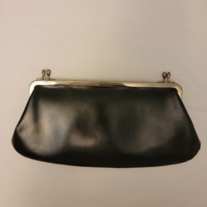 Vintage Black Leather Clutch